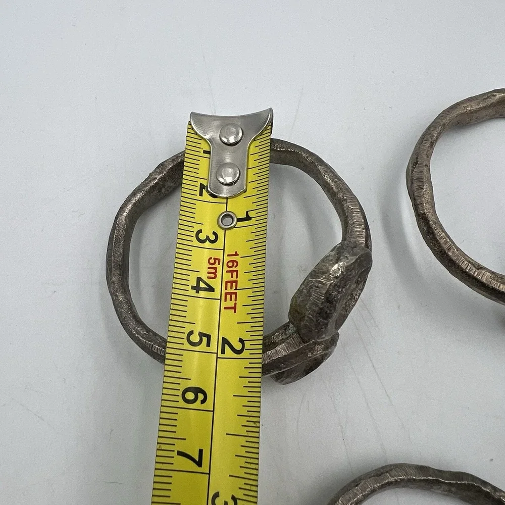 Set of 5 Hand-Forged‎ Metal Napkin Rings Rustic Spiral Scroll Design 2.5
